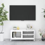 vidaXL Tv-meubel 90x30x44 cm staal en glas wit, Huis en Inrichting, Kasten |Televisiemeubels, Nieuw, Verzenden