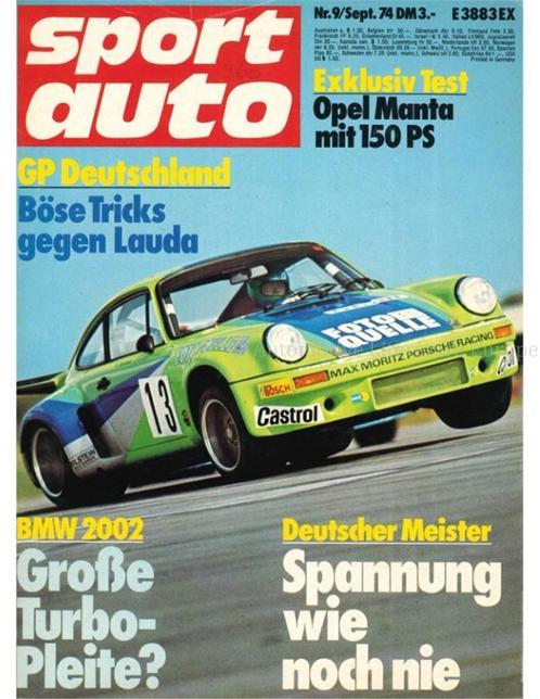 1974 SPORT AUTO MAGAZINE 09 DUITS, Livres, Autos | Brochures & Magazines