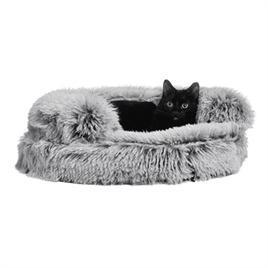 Croci Sofa Kattenmand Bicolor Zwart 45X45X9 cm.  455607, Dieren en Toebehoren, Kattenmanden, Nieuw, Pluche, Verzenden