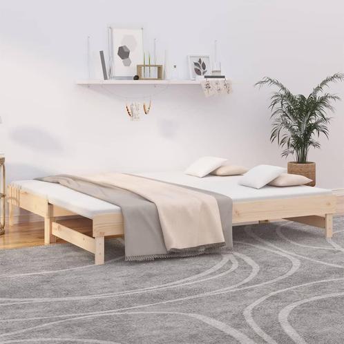 vidaXL Slaapbank uitschuifbaar 2x(80x200) cm massief, Huis en Inrichting, Slaapkamer | Bedden, Nieuw, Verzenden