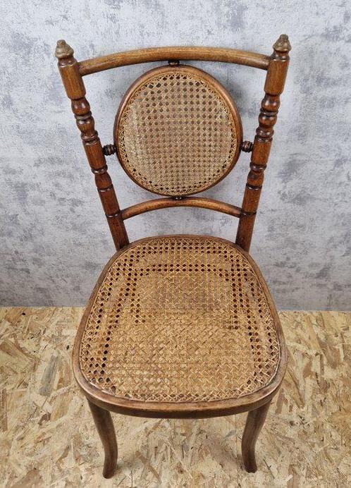 Bent-wood stoel, Thonet stijl, cane rug - Stoel - Hout -, Antiek en Kunst, Antiek | Overige Antiek