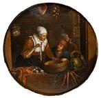 Gerrit Dou (1613–1675), Bottega di - La mercante di aringhe, Antiek en Kunst