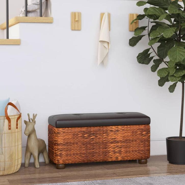 vidaXL Opbergbankjes 2 st met bruin kussen 69 cm, Huis en Inrichting, Overige Huis en Inrichting, Nieuw, Verzenden