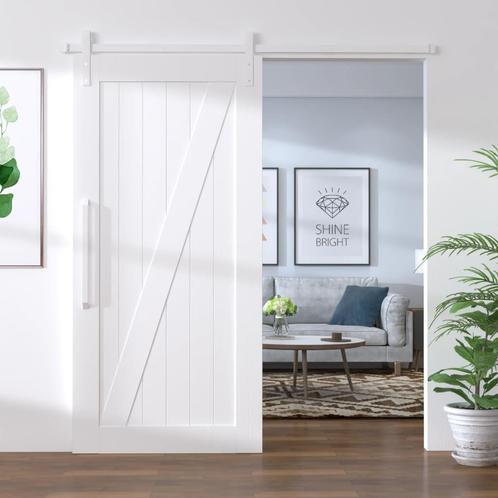 vidaXL Beslagset voor schuifdeur 183 cm staal wit, Doe-het-zelf en Bouw, Hang- en Sluitwerk, Nieuw, Verzenden