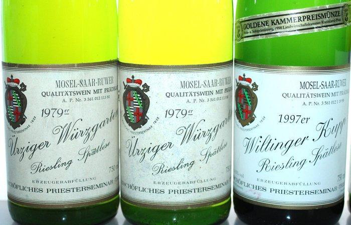 1979 + 1990 + 1997 Riesling Auslese + Spätlese - Zeltinger, Verzamelen, Wijnen
