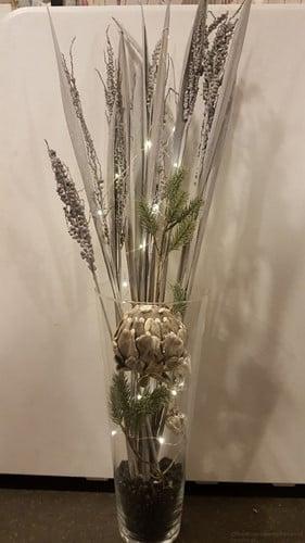 Coco Bahia Flower Grey bundel ca. 10 stuks, Maison & Meubles, Accessoires pour la Maison | Plantes & Fleurs artificielles