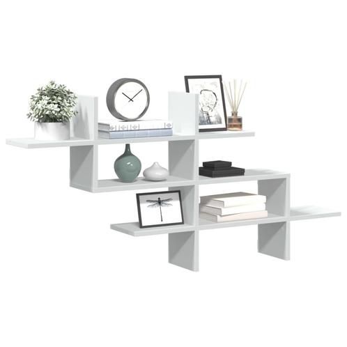 vidaXL Wandschap 124,5x18x60,5 cm bewerkt hout wit, Huis en Inrichting, Kasten | Wandmeubels, Nieuw, Verzenden
