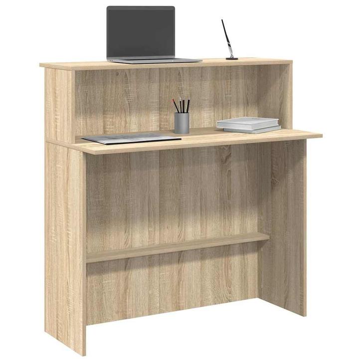 vidaXL Receptiebalie Sonoma Eiken 100x50x103,5 cm Bewerkt, Huis en Inrichting, Bureaus, Nieuw, Verzenden