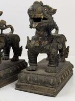 2x oude beelden Tempelbeschermers - Brons - Nepal, Antiek en Kunst