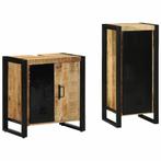 vidaXL Badkamermeubel Set 2 pcs Bruin Massief Mango Hout, Huis en Inrichting, Badkamer | Badkamermeubels, Verzenden, Nieuw