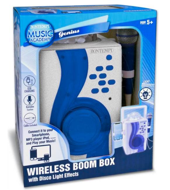 2dekans | Bontempi Draadloze Karaoke Boom Box met Disco, Livres, Musique, Enlèvement ou Envoi