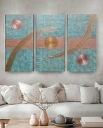 Ksavera - Copper patina Abstract painting A1211 - textured, Antiek en Kunst