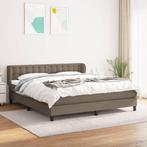 vidaXL Boxspring met matras stof taupe 160x200 cm, Maison & Meubles, Verzenden