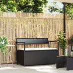 vidaXL Tuinbank met kussen, zwart polyrotan, Tuin en Terras, Tuinsets en Loungesets, Verzenden, Nieuw