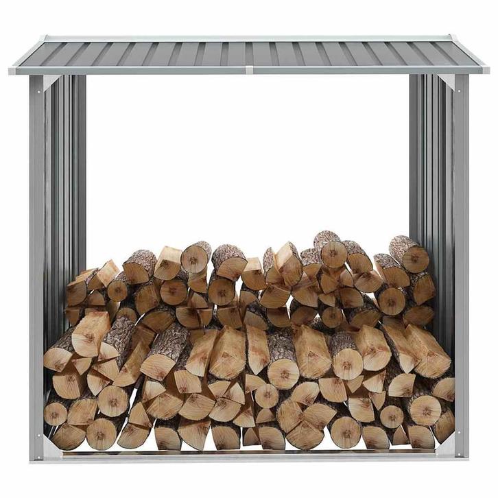 vidaXL Haardhoutschuur 172x91x154 cm gegalvaniseerd staal, Tuin en Terras, Overige Tuin en Terras, Nieuw, Verzenden