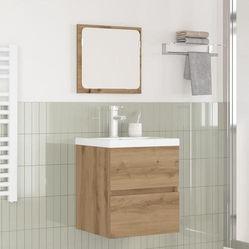 vidaXL Badkamermeubel Set met lade 3 pcs Zwart eiken en Wit, Huis en Inrichting, Badkamer | Badkamermeubels, Nieuw, Verzenden