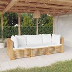 vidaXL Salon de jardin 3 pcs avec coussins Bois de teck, Tuin en Terras, Verzenden, Salons de jardin