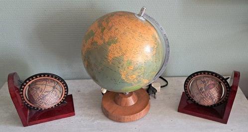 geen idee - Lampe à poser en forme de globe (3) - Bois -, Antiek en Kunst, Curiosa en Brocante