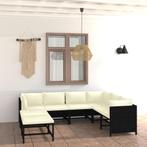 vidaXL 8-delige Loungeset met kussens poly rattan zwart, Tuin en Terras, Verzenden, Nieuw, Loungeset