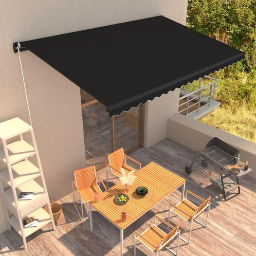 vidaXL Luifel handmatig uittrekbaar 500x300 cm antraciet, Jardin & Terrasse, Protection solaire, Envoi