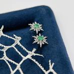 ***GEEN BOD*** Natuurlijke smaragd oorbellen – 0,58 ct ronde, Handtassen en Accessoires, Antieke sieraden