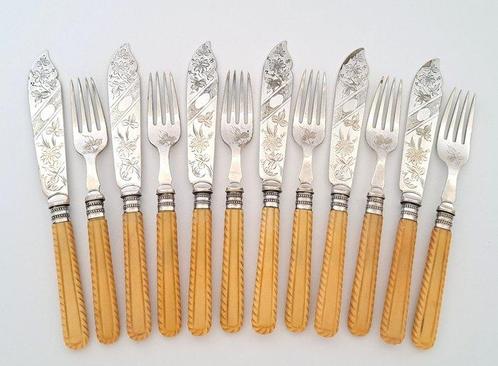 William R. Deykin & Sons - Visbestekset voor 6 personen (12), Antiek en Kunst, Antiek | Meubels | Tafels