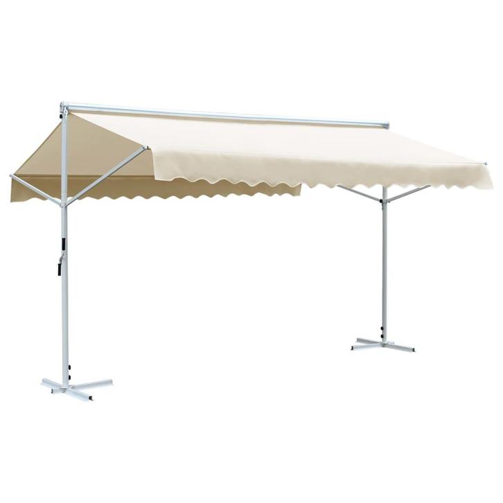 vidaXL Luifel vrijstaand 500x300 cm crème, Tuin en Terras, Parasols, Nieuw, Verzenden