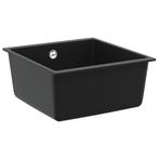 vidaXL Wasbak Zwart 430 x 460 mm 80% Kwarts en 20% Hars, Huis en Inrichting, Verzenden, Nieuw