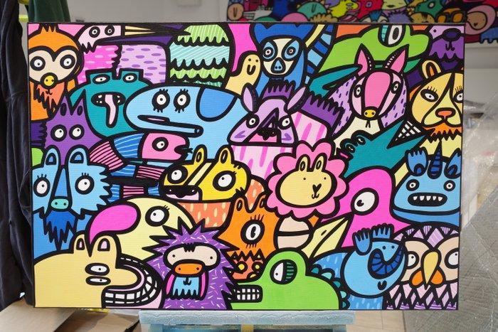 Kev Munday - Jungle Jamboree, Antiek en Kunst, Kunst | Schilderijen | Modern