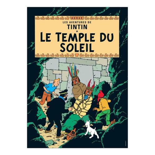 Kuifje De Zonnetempel Poster 50 x 70 cm, Verzamelen, Stripfiguren, Ophalen of Verzenden