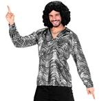Disco 70S Shirt Zilver Heren Tijgerprint, Verzenden, Nieuw