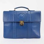 Gianni Versace - Blue Leather Medusa Briefcase – Gold-Tone, Handtassen en Accessoires, Tassen | Damestassen, Nieuw