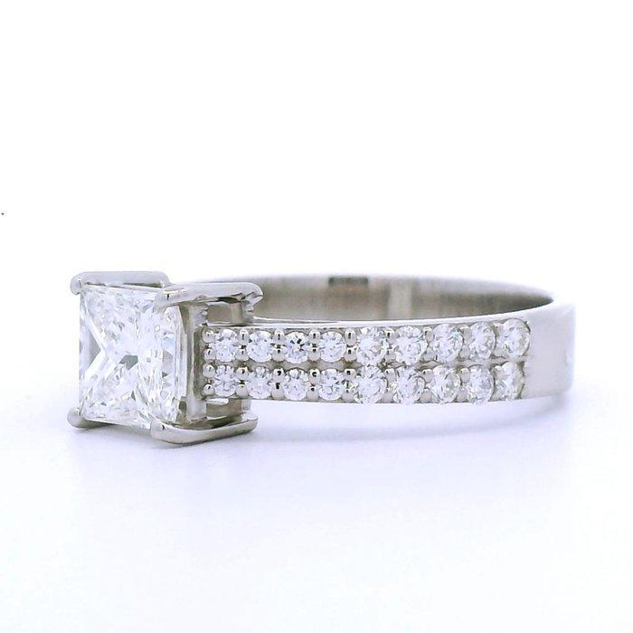 Ring Platina - 1.50ct. tw. Diamant (Natuurlijk) - Diamant -, Handtassen en Accessoires, Ringen