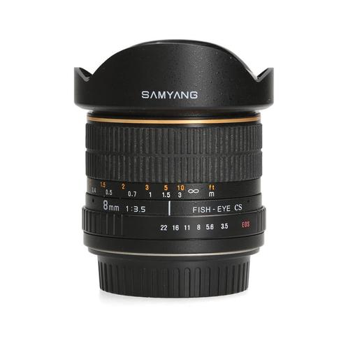 Samyang 8mm f3.5 fish-eye CS (Canon) - APS-C, TV, Hi-fi & Vidéo, Photo | Lentilles & Objectifs, Comme neuf, Enlèvement ou Envoi