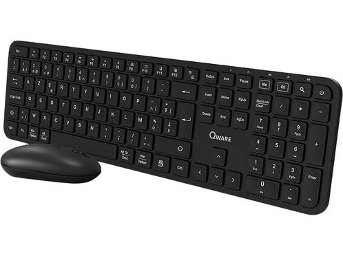 Qware - Draadloos toetsenbord + muis - Azerty - Zwart, Computers en Software, Toetsenborden, Draadloos, Azerty, Nieuw, Verzenden