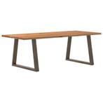 vidaXL Eettafel rechthoekig 240x100x74 cm massief eikenhout, Huis en Inrichting, Tafels | Eettafels, Verzenden, Nieuw