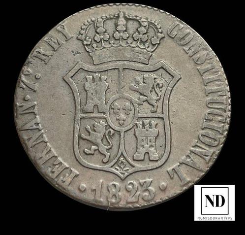Koninkrijk Spanje. Fernando VII. 6 Quartos 1823 - Barcelona, Postzegels en Munten, Munten | Europa | Niet-Euromunten