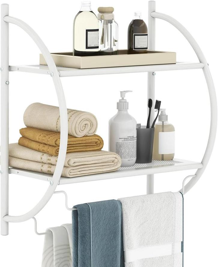 Wandrek - Handdoekhouder - Droogrek - Badkamer - Wit - COSTW, Huis en Inrichting, Badkamer | Badtextiel en Accessoires, Nieuw