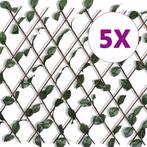 vidaXL Tuinlatwerk 5 st met kunstbladeren 180x90 cm wilg, Tuin en Terras, Verzenden, Nieuw