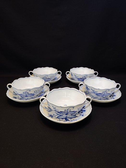 Meissen - Set soepkommen (10) - 5er Set Suppentassen mit, Antiek en Kunst, Antiek | Meubels | Tafels