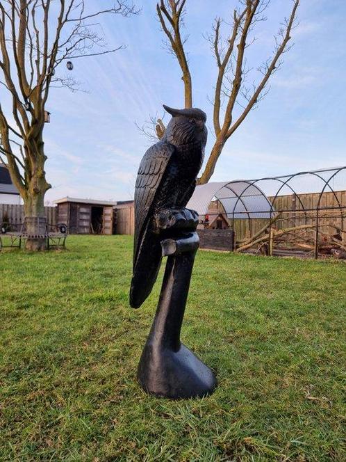Statue, XL Owl 100cm - 100 cm - pierre moulée, Antiek en Kunst, Curiosa en Brocante