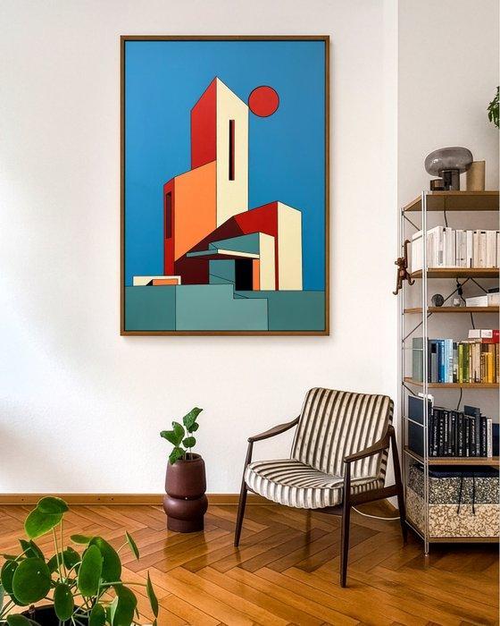 Alejandro Gonzalez - Arquitecturas Geométricas 161 - XL -, Antiquités & Art, Art | Peinture | Moderne