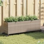 vidaXL Plantenbakken met wielen 2 st 107x32x38 cm poly, Tuin en Terras, Verzenden, Nieuw