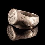 Viking Zilveren ring met leeuw (Zonder Minimumprijs), Antiek en Kunst