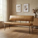 Leren eetkamerbank Solid - Granada Amber (cognac) - Poten, Huis en Inrichting, Ophalen of Verzenden, Nieuw, Leer