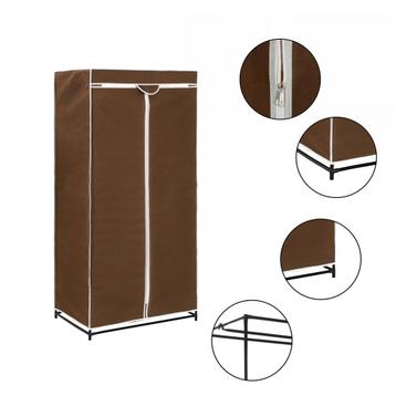 vidaXL Kledingkast 75x50x160 cm bruin, Huis en Inrichting, Kasten | Kleerkasten, Verzenden, Nieuw