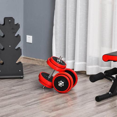 Dumbbell – Verstelbare 2-in-1 - Rood+zwart, Sport en Fitness, Fitnessmaterialen, Nieuw, Ophalen of Verzenden