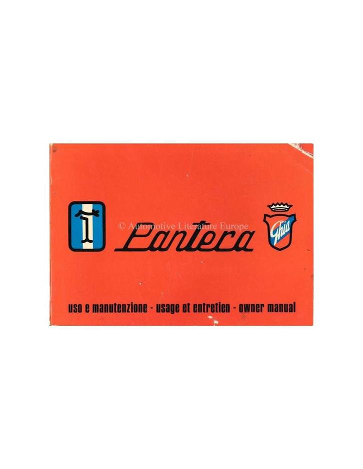 1973 DE TOMASO PANTERA INSTRUCTIEBOEKJE, Auto diversen, Handleidingen en Instructieboekjes