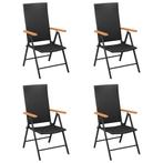vidaXL Tuinstoelen 4 st poly rattan zwart, Tuin en Terras, Tuinstoelen, Verzenden, Nieuw