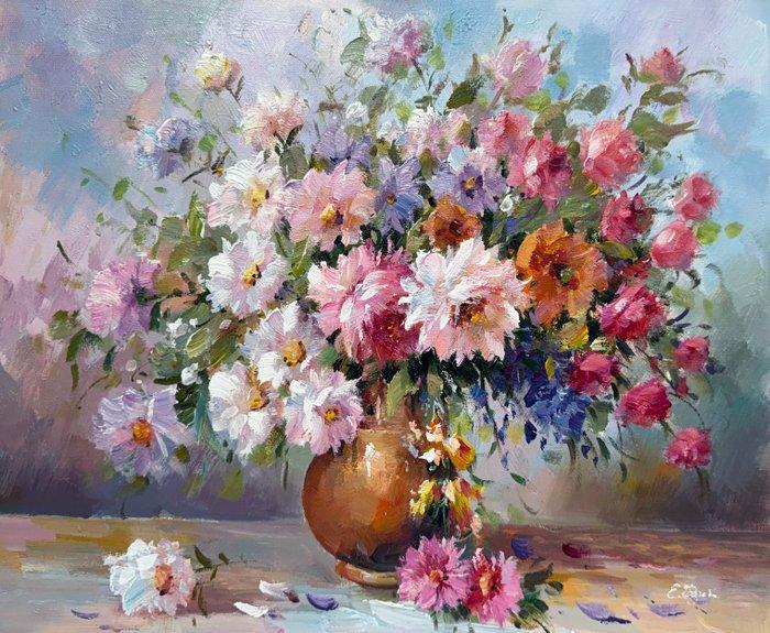 Ekaterina Dzuba (1982) - Bouquet Impressionniste, Antiek en Kunst, Kunst | Schilderijen | Klassiek